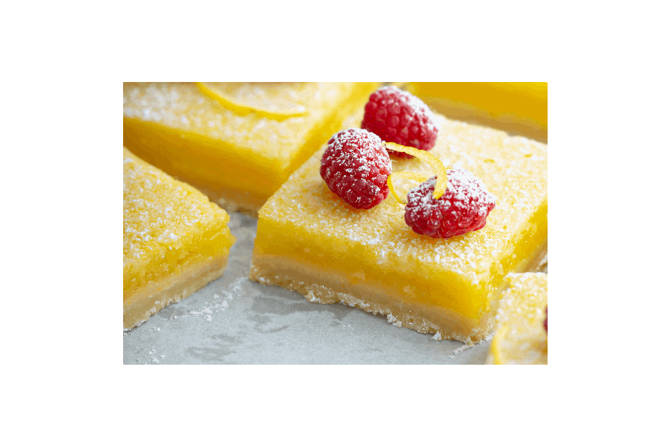 lemon bars with raspberry